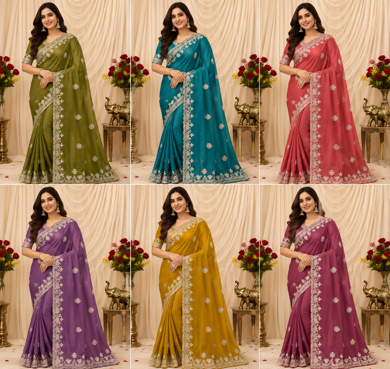 KAS-BIG BOSS-5 Premium Fancy Embroidered Saree with Designer Floral Border