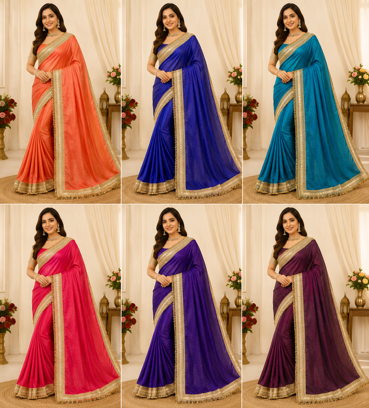 Fancy Silk Blend Saree with Designer Zari Border